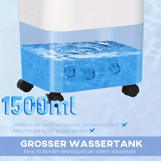 3-in-1 mobiele airconditioning, 9000 BTU, vanaf onderweg, via