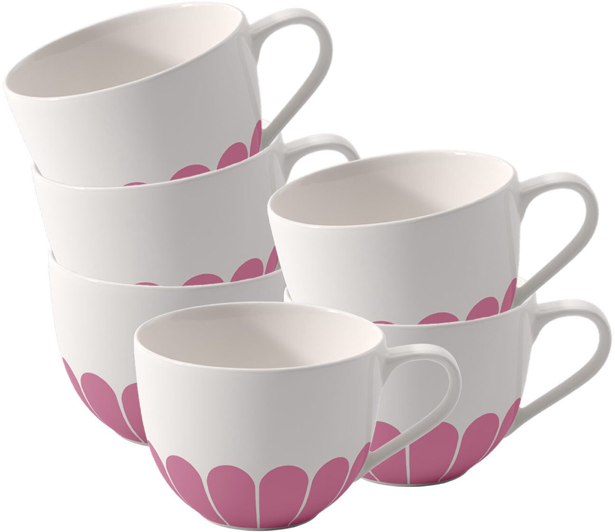 Kaffeetassen Fleur Couleur 160 ml Set van 6
