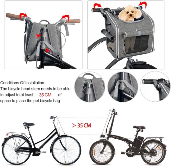 Lexium Fietsmand Hond - Hondenmand Fiets - Fietsmand Hond Voorop - Fietstas Hond Voorop - Fietsmand Hond Elektrische Fiets van Lexium — afbeelding 3
