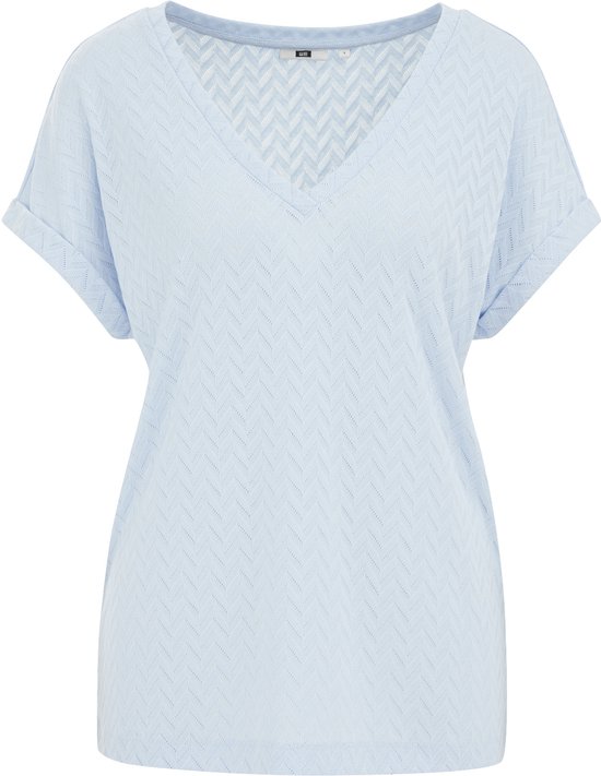 WE Fashion Dames T-shirt met opengewerkt dessin