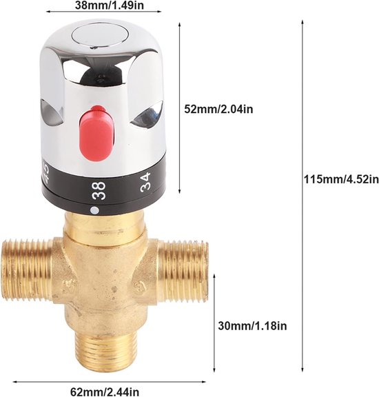 Douche Thermostaat Kraan 3/4 Inch Mengklep Badkraan Thermostatisch | De Beste Kranen 3/4 Inch Douchekraan Badkraan Thermostatisch Thermostaat Douchekraan