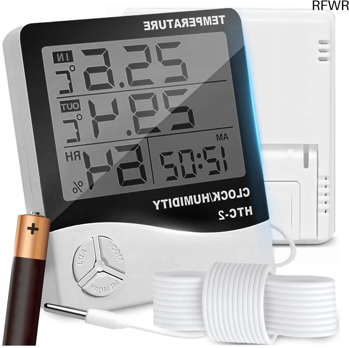 RFWR® Digitale Thermometer en Hygrometer voor Binnen en Buiten - Nauwkeurige Luchtvochtigheidsmeter en Klimaatmonitor voor Thuis