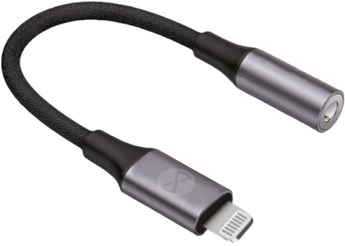 Forever, Audio-adapter Lightning Male naar 3,5mm Female, Zwart