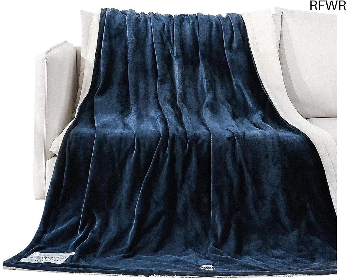 RFWR® Verwarmde deken met automatische uitschakeling en 4 warmtestanden, 180 x 130 cm, machinewasbaar