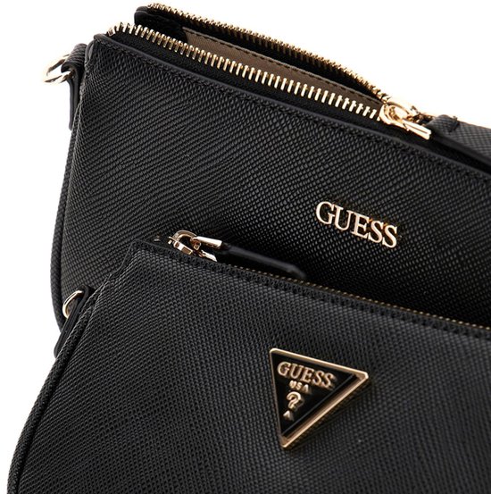 GUESS sac à épaule bandoulière Noelle II Double Pouch Crossbody Bag Black noir