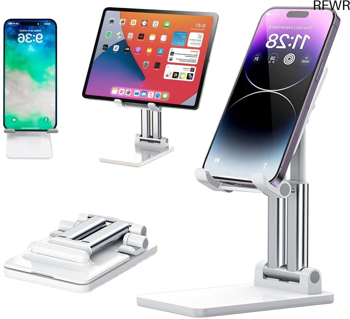 RFWR® Verstelbare Opvouwbare Telefoonstandaard voor Bureau en Thuis