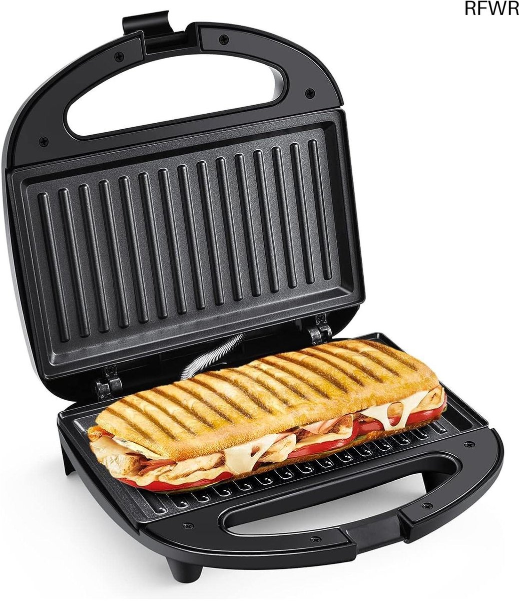 RFWR® Compacte 750W Grill en Sandwichmaker met Automatische Temperatuurregeling
