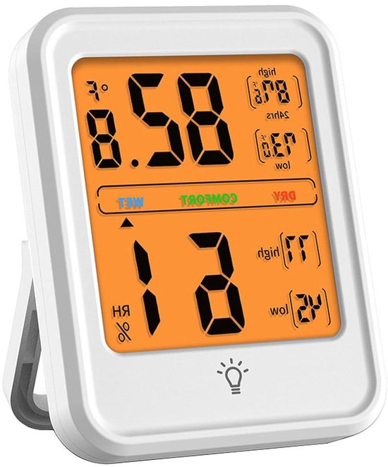 Foto: Digitale thermometer hygrometer groot lcd display ideaal voor broeikas babykamer woonkamer en kantoor meet luchtvochtigheid binnen