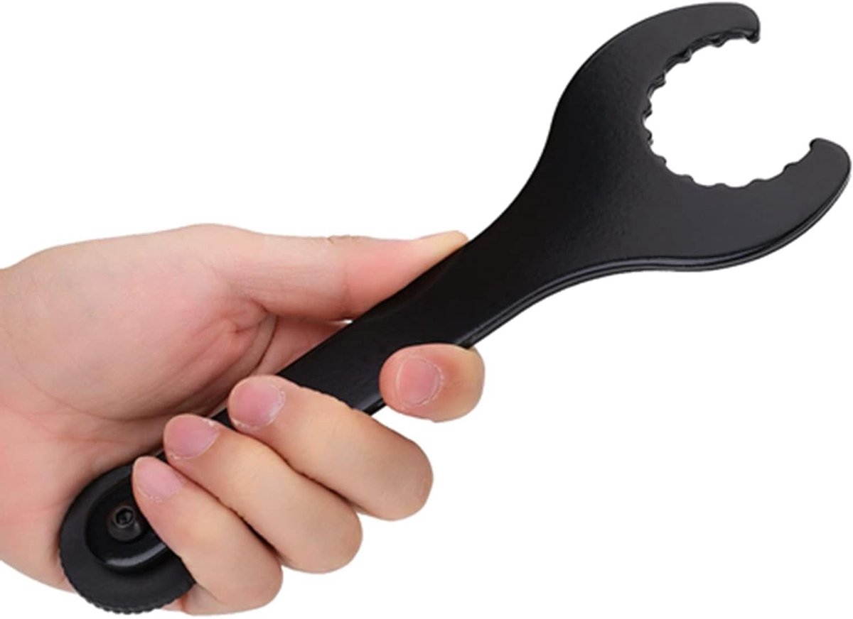 1PC Fiets Onderste Bracketafsteller Sleutel Koolstofstaal Fiets Sleutel Installeren Verwijder Crank Reparatie Gereedschap - Hollowtech 2 Compatibel - Fietsreparatie Accessoire