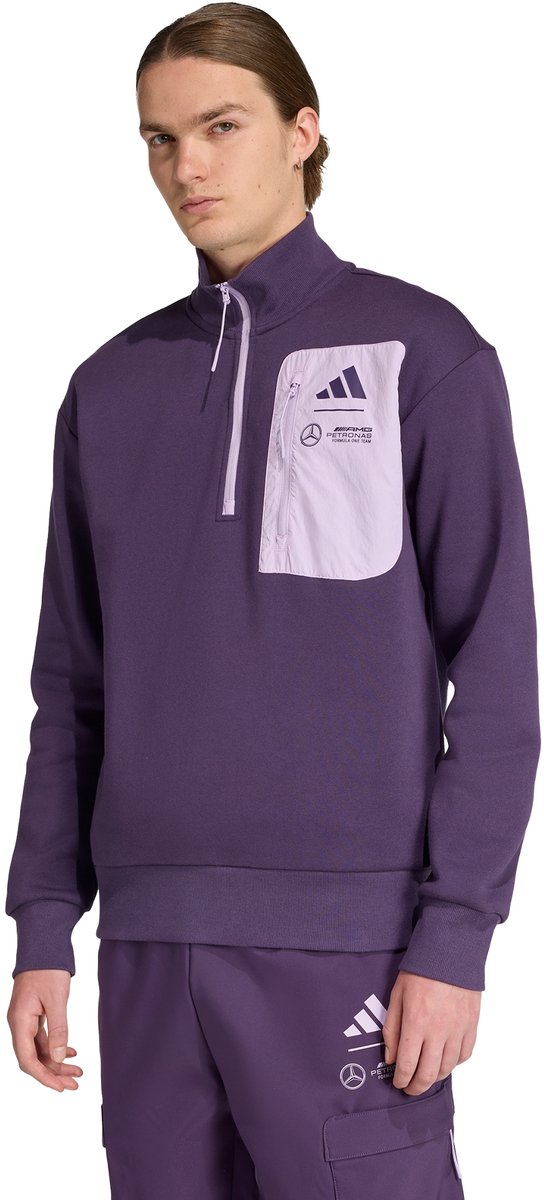 adidas Performance Mercedes AMG Petronas Formula One Team Premium Woven Fleece Shirt Heren Paars