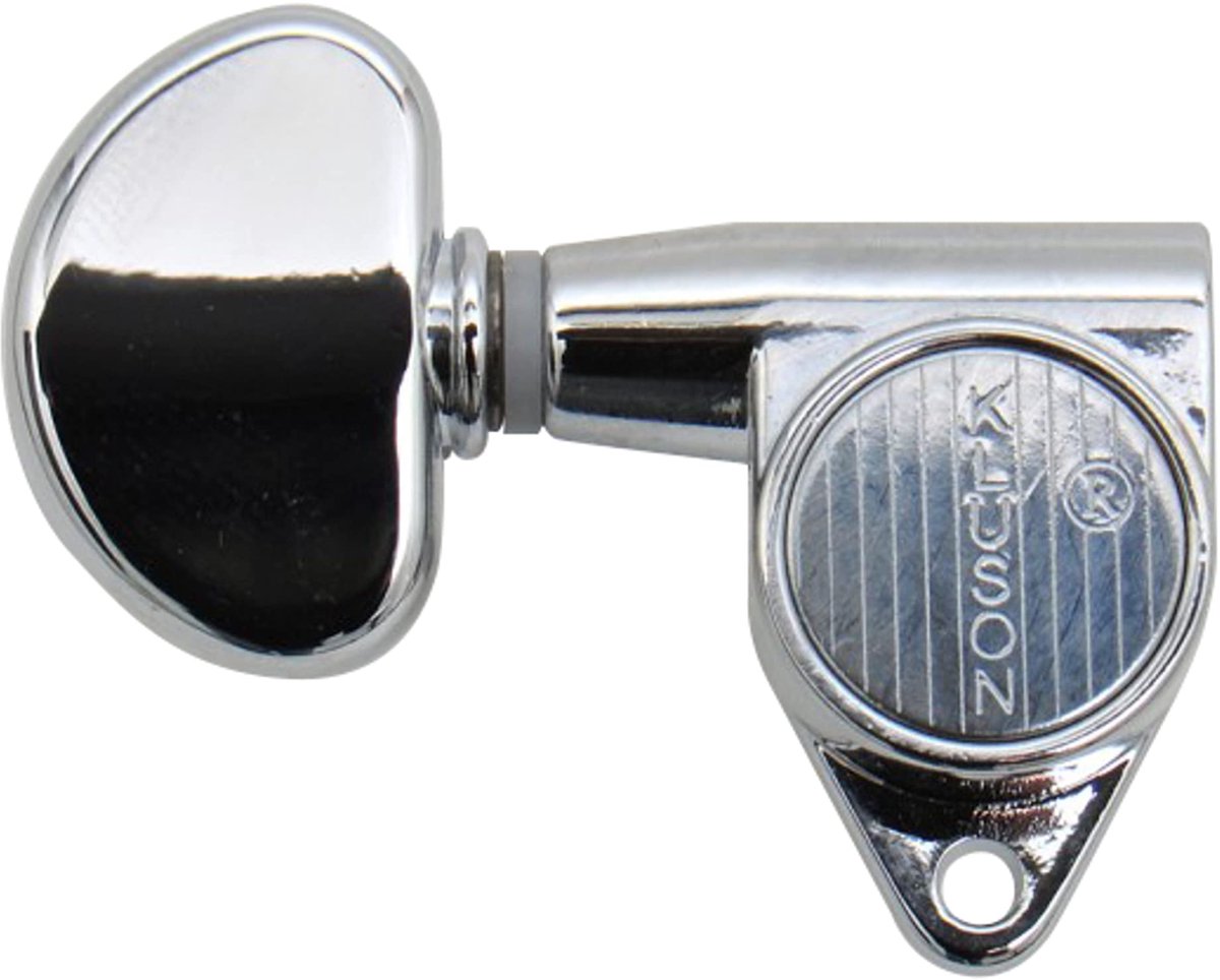 Kluson Roen Back mechanieken 3+3 90° Chrom - Stemmechaniek voor gitaar