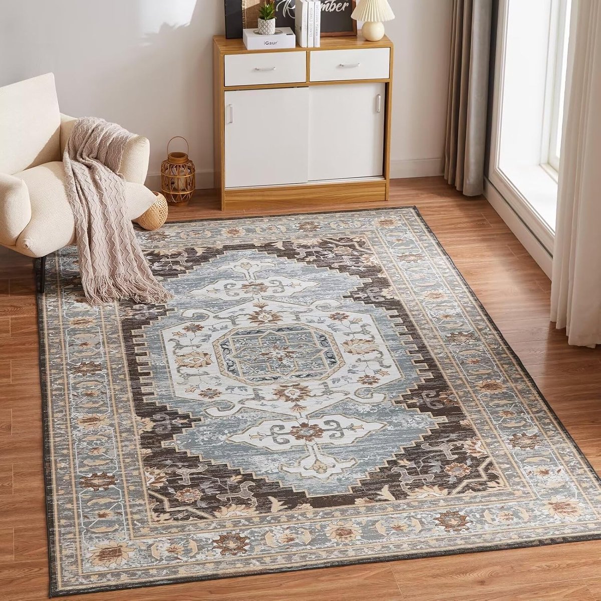 Boho Vloerkleed - Antislip en Wasbaar - Vintage Bruin - 80x150 cm
