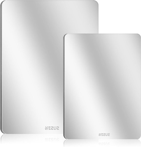 Roestvrijstalen Snijplank Voor Vlees Groenten Titanium Snijplank 2 Stuks – Roestvrijstalen Antibacteriële Snijplank 34x23 Cm, Dubbelzijdig 2 Stuks Titanium Snijplaten