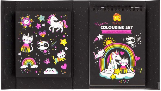 Tiger Tribe Neon Kleurset - Unicorn & Friend - Vanaf 5 jaar - Met opbergbox