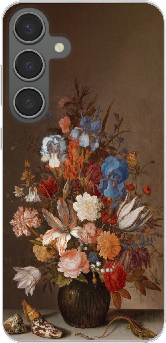 Telefoonhoesje Geschikt voor Samsung Galaxy S24 Plus hoesje - Stilleven met bloemen - Kunst - Oude meesters - Siliconen Telefoonhoesje Telefoonhoesje