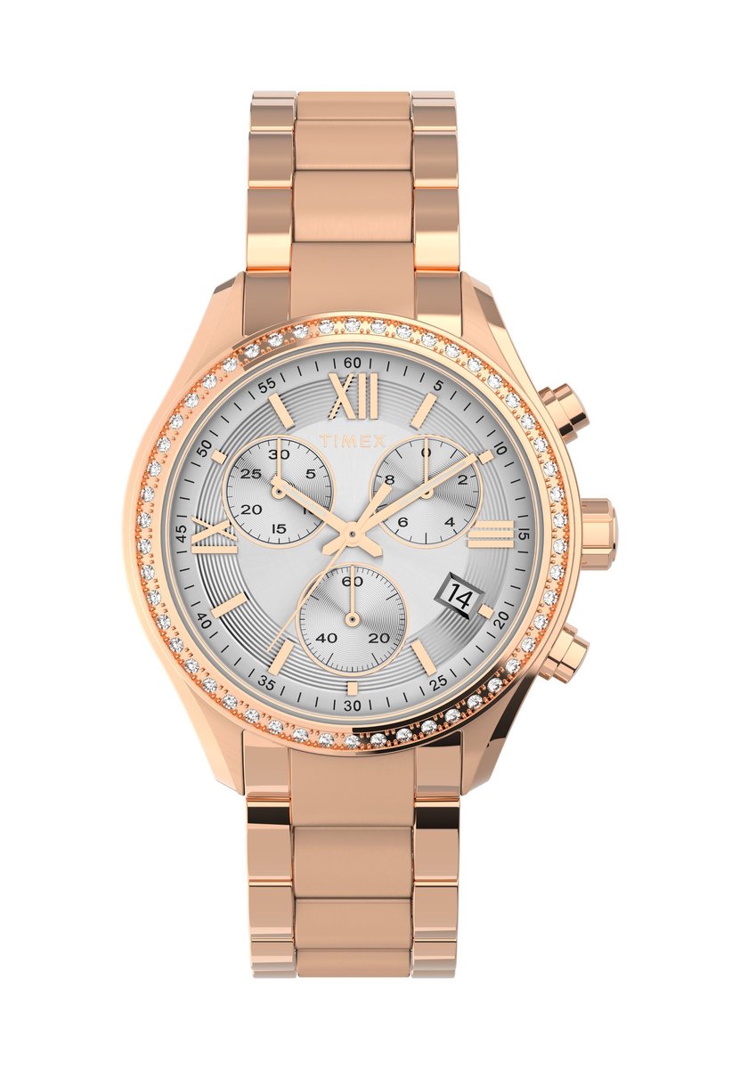 Timex Dress Quartz Analog Chronograph Roségoudkleur Case: 100% Alloy| Bracelet: 100% Alloy 38 mm TW2V57800AJ, TW2V57900AJ