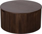 Lewis & Loft Salontafel Lonne - FSC® mangohout - Met opbergruimte - ⌀70 cm – Walnoot bruin