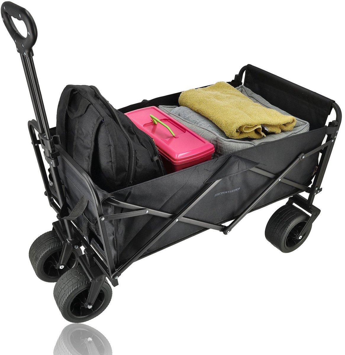 FUNDANGO Dubbeldekker Vouwbare Bolderkar - 500 Liter, 150 Kg Per Laag, Met Achterklep, 360° Zwenkwielen En Rem, Voor Camping En Tuin