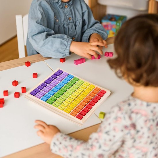 Multiplication Board - Wooden Math Board - Colourful Maths Toy - Calculation Board voor 1 x 1 Digits - Leermiddel voor Basisschoolleerlingen - Houten Vermenigvuldigingsspel — afbeelding 4