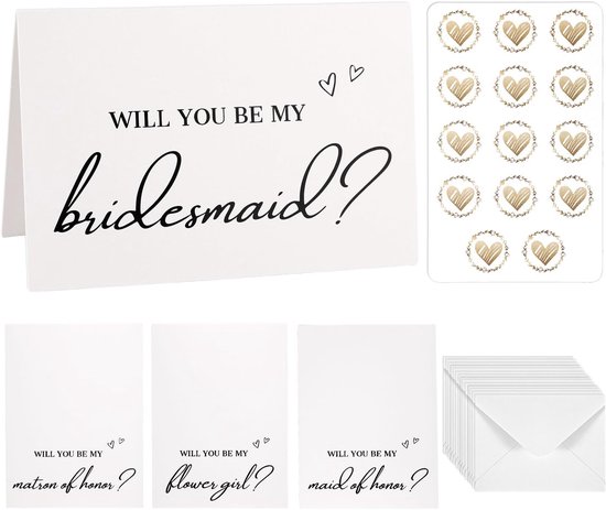 Foto: Boxob set of 14 bridesmaid proposal cards 8 want to be my bridesmaid 2 bridesmaid 2 flower girl 2 matron of honor wedding invitation bridal shower gift for her