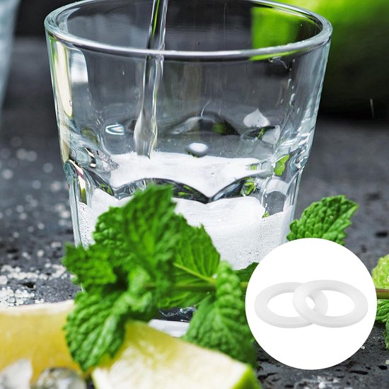 6pcs Silicone Gasket Replacements - Rectangular Skewer Stainless Steel - White Bottle O-Ring Compatible met Sodastream Plastic Bottle Sealing Gasket Vervangingen — afbeelding 3