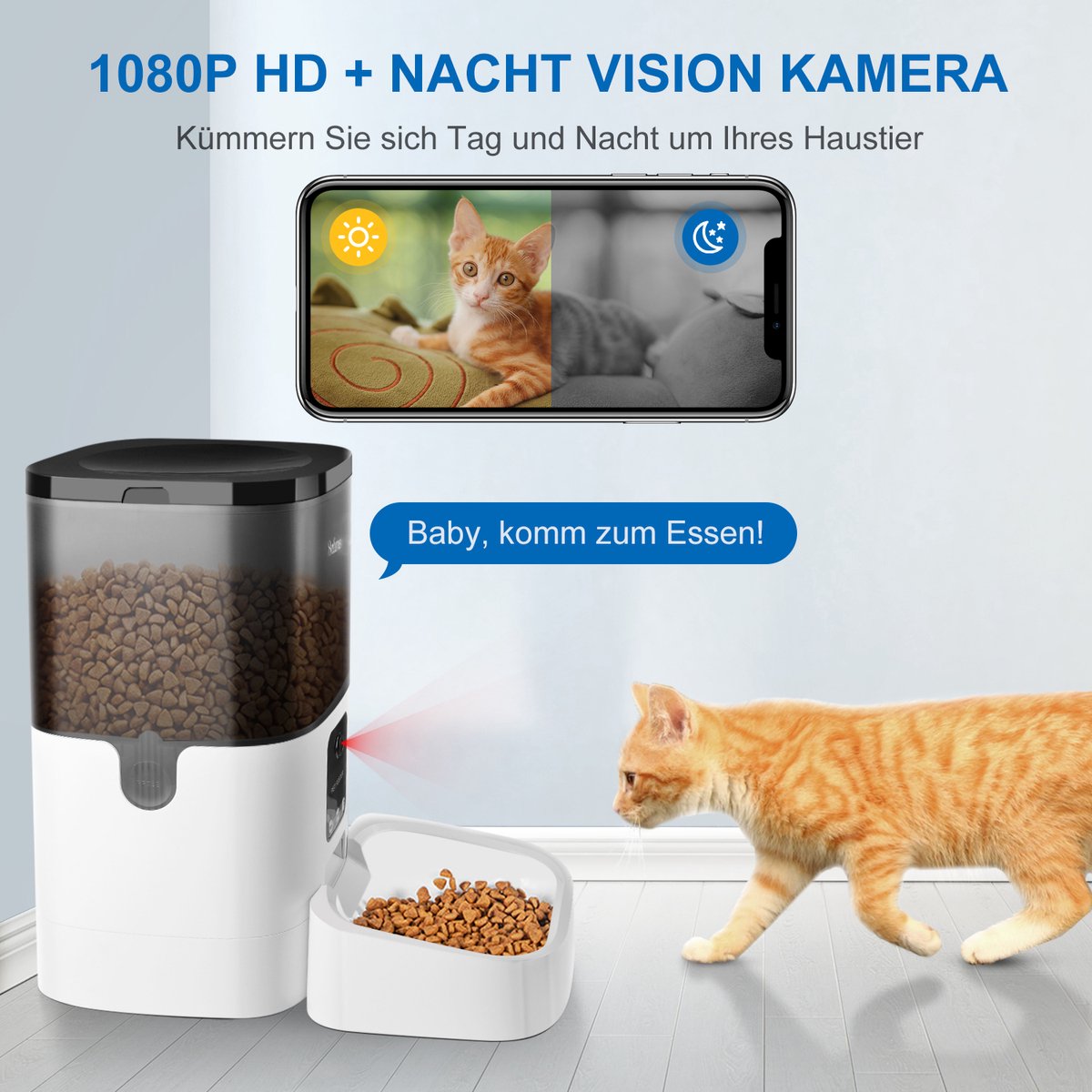Balimo Automatische voerbak Wit - Kat en Hond - Met HD 1080P Video thumbnail 5