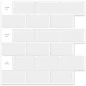 24Supply Plaktegels - 10 Stuks - Glans - Wit - 30.5x30.5cm