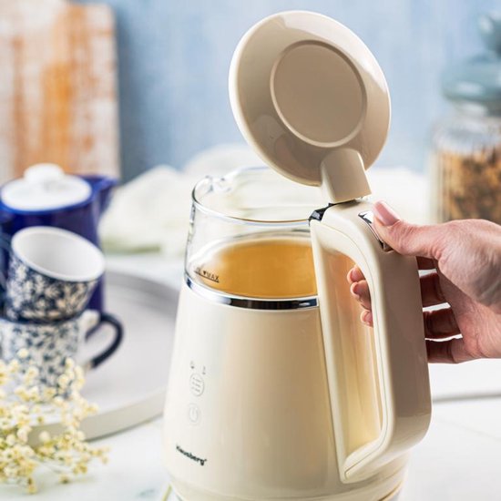 Bouilloire électrique Klausberg KB-7893 – 1 litre, design en Verres , panneau de commande LED , 5 réglages de température, fonction maintien au chaud