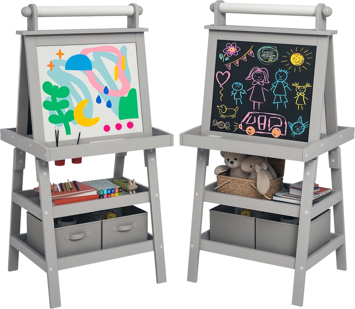 AIYAPLAY-Kinder ezel-59x48x118cm-MDF-Grijs