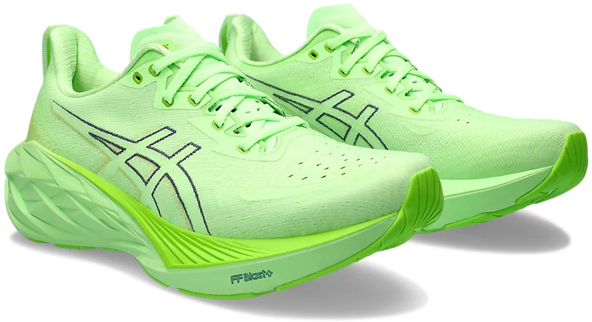 Asics NOVABLAST 4. Hardloopschoenen Unisex-Illuminate /Lime Burst Groen