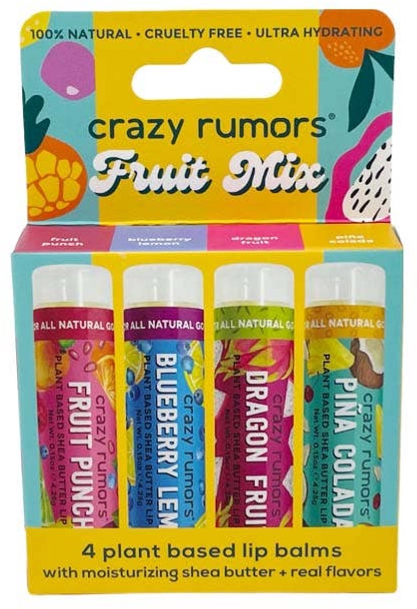 Crazy Rumors - lippenbalsem - lip balsem - Fruit mix pack - gift set - zomer
