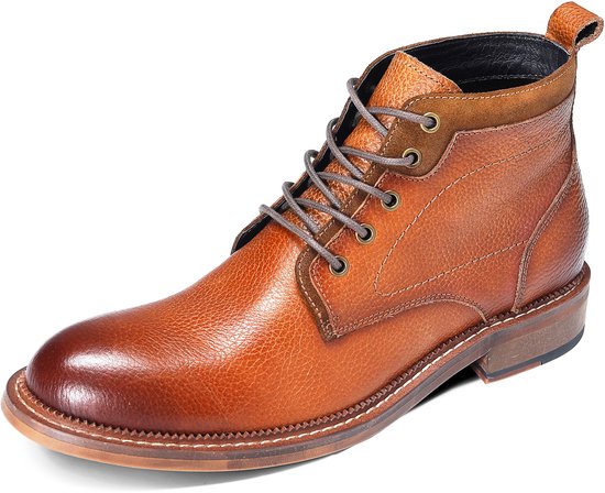 Allthemen Heren Chukka's Ronde Neus Retro - Volgraan Leer - Bruin - 45