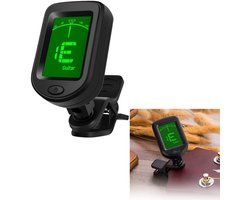 1 stuk - Gitaarstemmer - Stemmer - Clip-On-stemmer - Elektrische gitaarstemmer - Digitale tuner - Gebruiksgemak - Zwart - Geschikt voor gitaar, bas, viool, ukelele