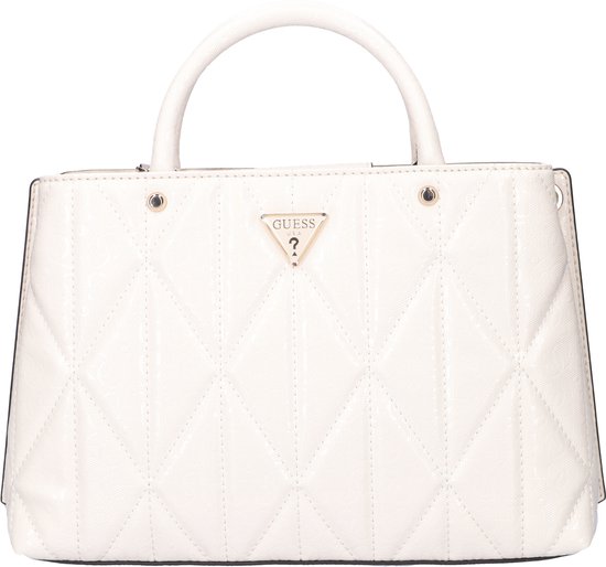 GUESS sac à main sac à épaule bandoulière Aldina Girlfriend Satchel Cream White écru