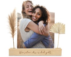 LOViLEE Houten Kaartenhouder Set van 2 – Leuk dat je bestaat – Houten Kaartenstandaard incl. Download Postkaart – Fotohouder, Fotostandaard, Fotocadeaus, Leuk dat je bestaat Cadeaus