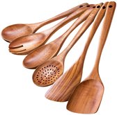 Premium Spatel, 2 stuks, houten schraper, olijfhout, kooklepel, spatel