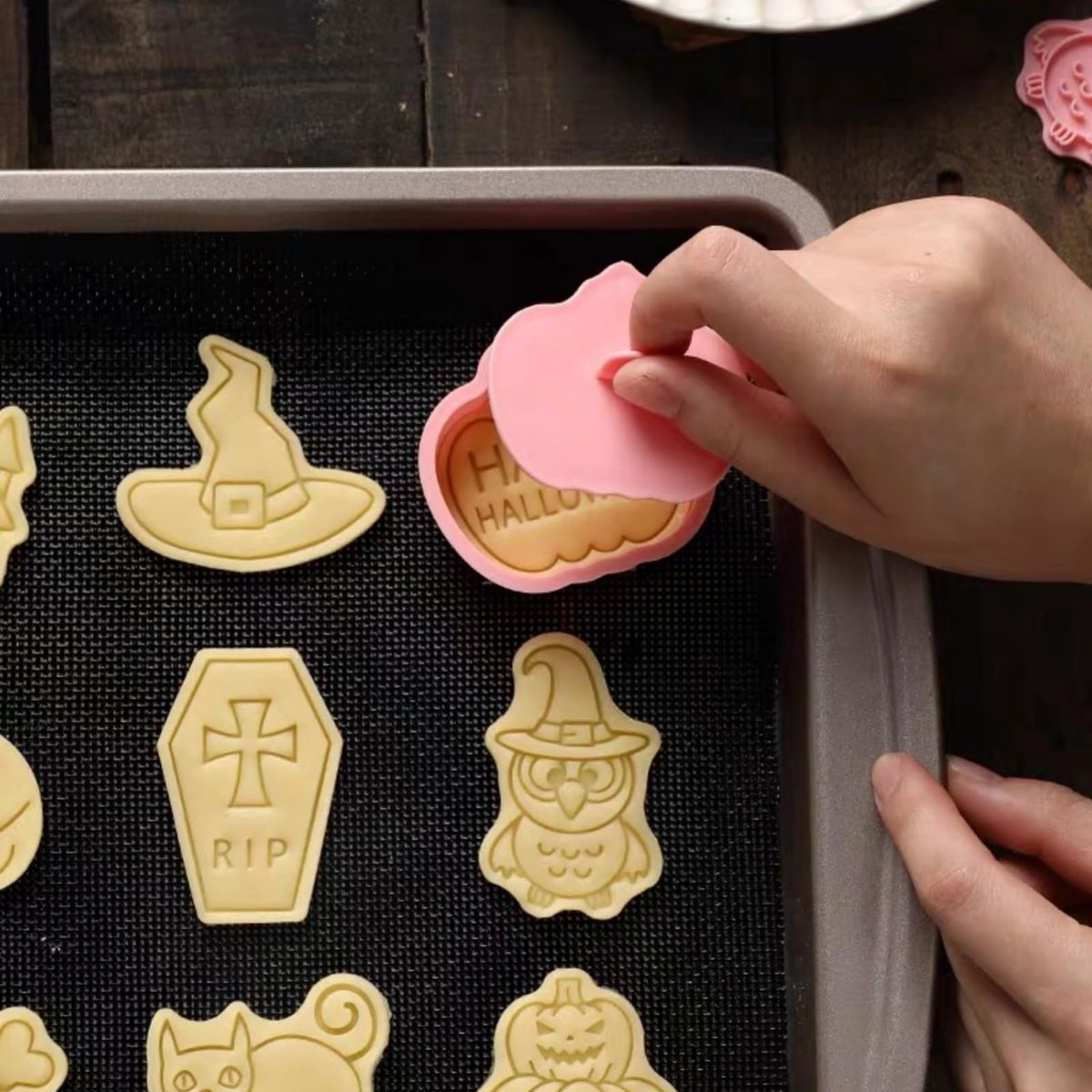 Ibenzoa® Creatieve Halloween Koekjes Uitsteekvormpjes Set van 8 Stuks voor Griezelige Bakavonturen