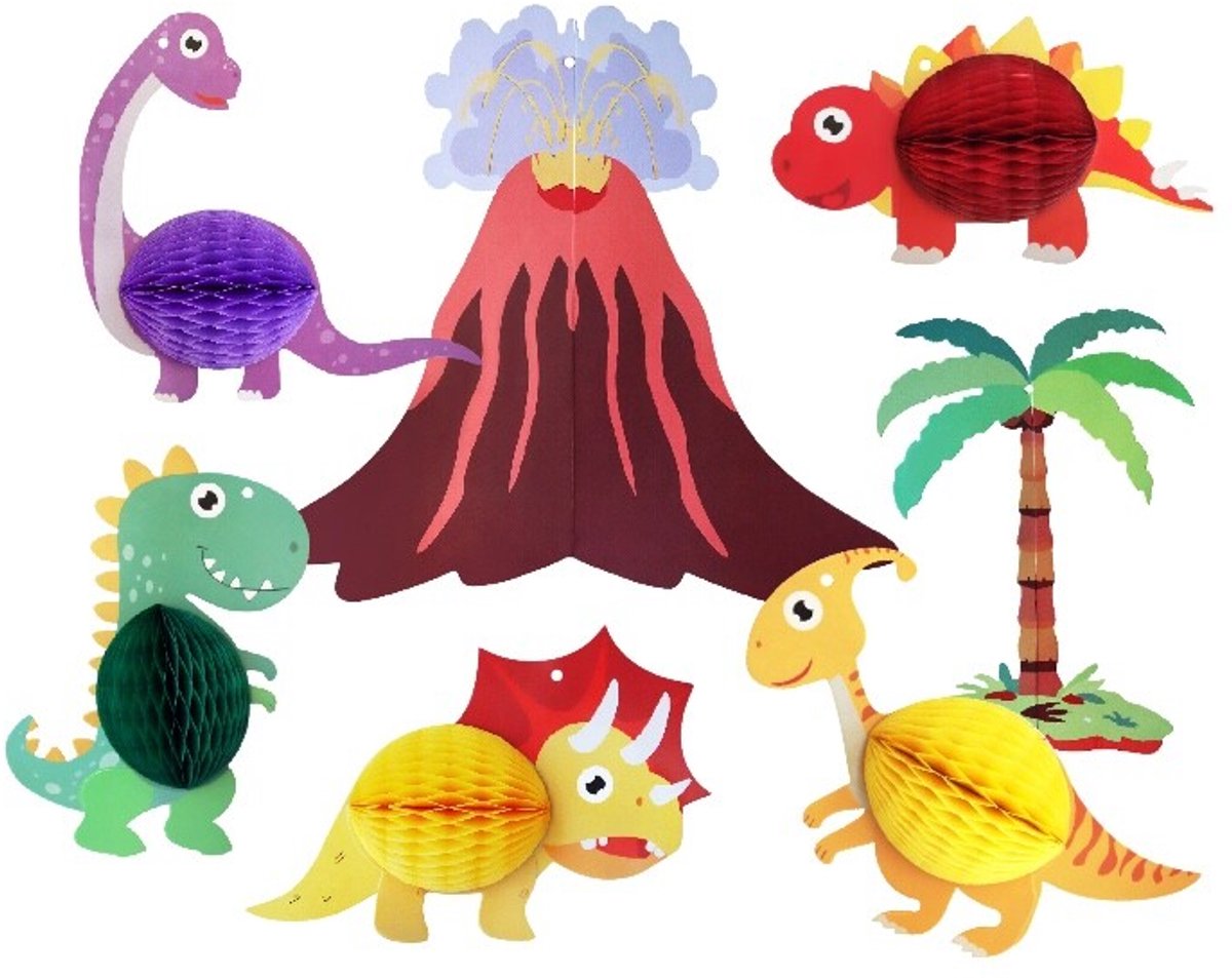 Honeycomb Decoratieset Dinosaurus (7st)