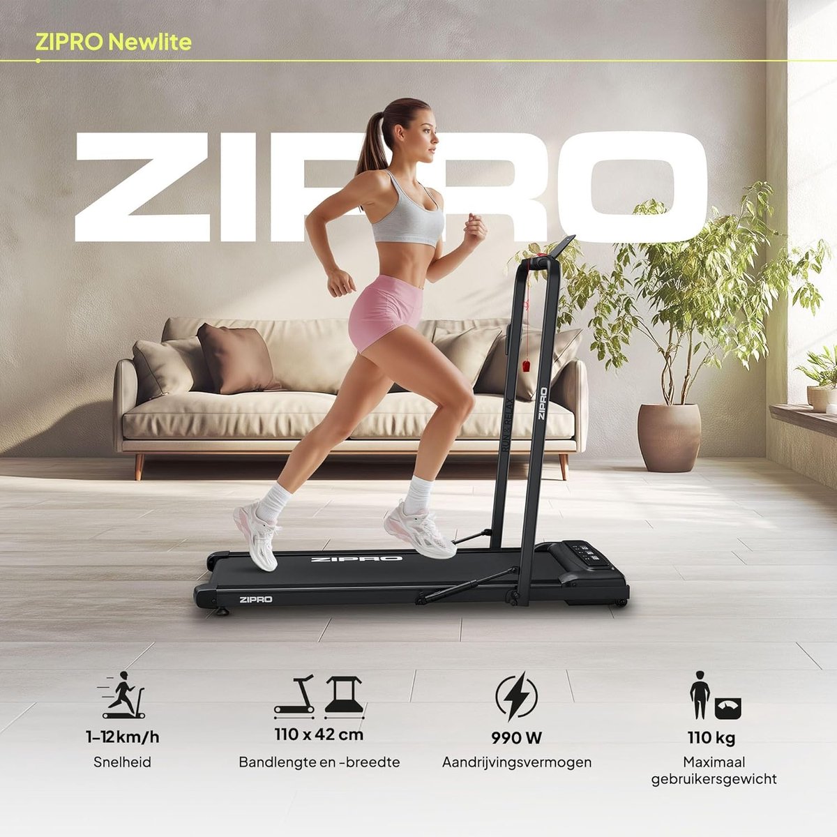 Afbeelding 2 van Loopband Inklapbaar - Hometrainer - Crosstrainer Fitness