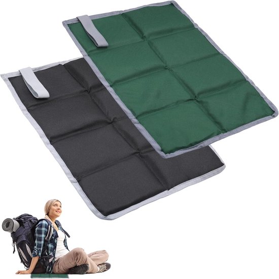 SNQ Outdoor zitkussen, thermo-zitkussen, 2 stuks, outdoor opvouwbare zitkussen, zitmat, waterdicht, Oxford-stof met 2 opbergzakken, voor outdoor, speelplaats, camping, wandelen, 39 x 30 cm van SNQ — afbeelding 5