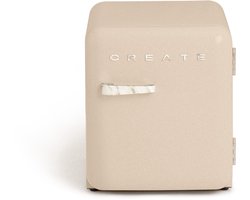CREATE - Koelkast in retrostijl - Zand - Handvat Marmer - FRIDGE RETRO 48L