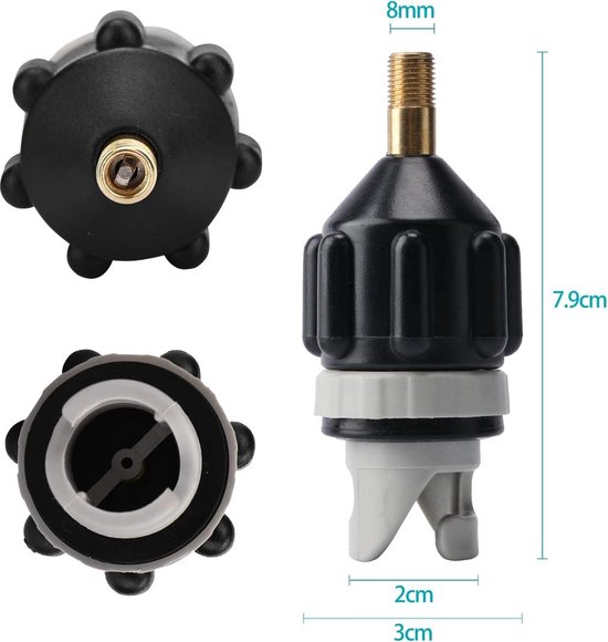2-delige kajakadapterset, SUP-adapterventiel, opblaaspompconverter voor kano's, stand-up paddleboards van Sopipy — afbeelding 4