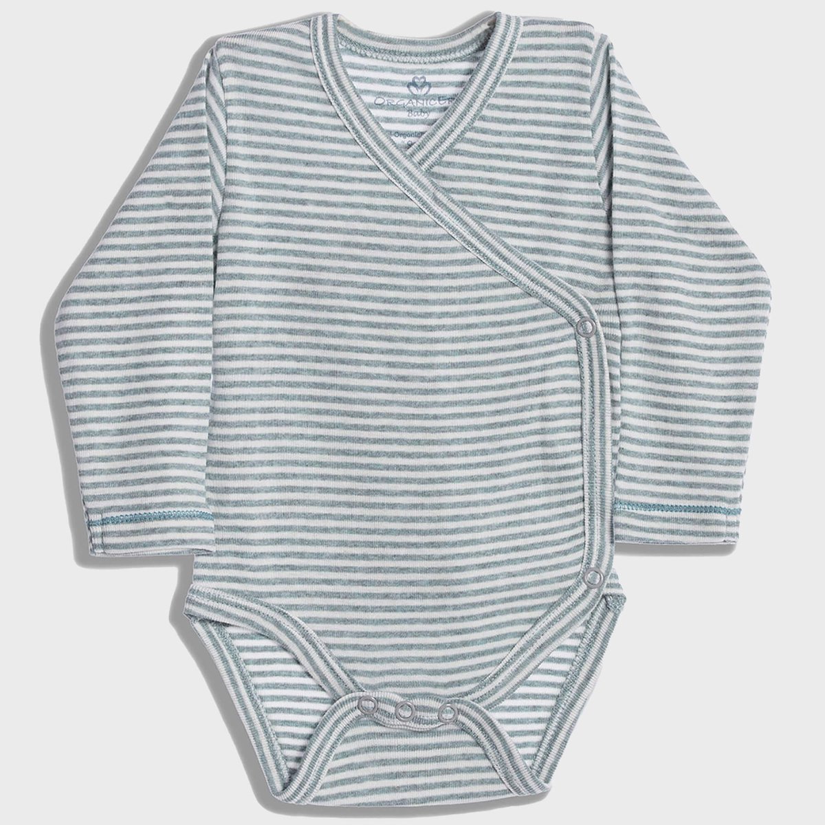 Kimono-bodysuit met lange mouwen voor baby's OrganicEra Organic Baby L/S Kimono body, gestreept
