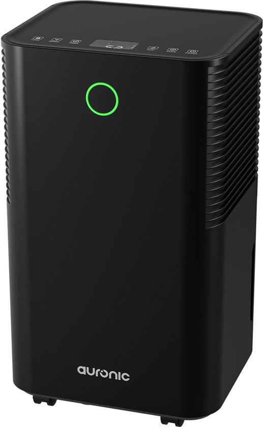 Foto: Auronic luchtontvochtiger compact series 12l per dag 2l waterreservoir was droog functie slaapkamer badkamer en woonkamer vochtopnemer voor in huis dehumidifier zwart