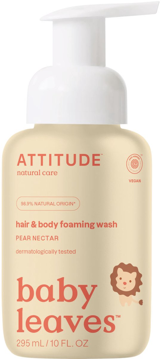 Attitude - Baby Leaves 2 in 1 Peer Nectar Foaming Wash - 295ml