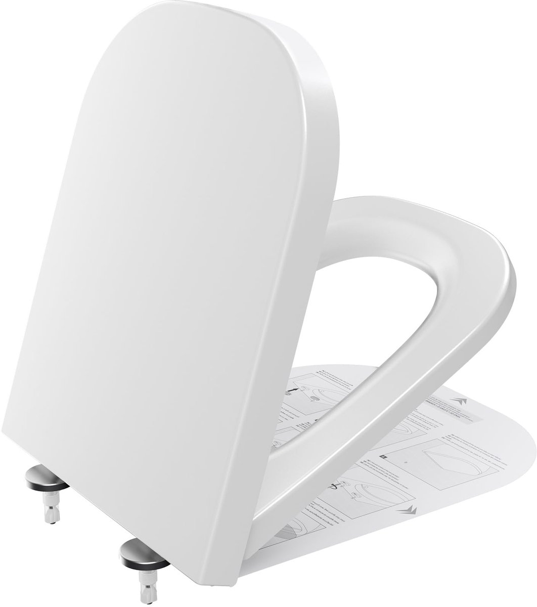 WC-bril met Softclose & Quick-release - Vierkante Toilettenzitting - Wit