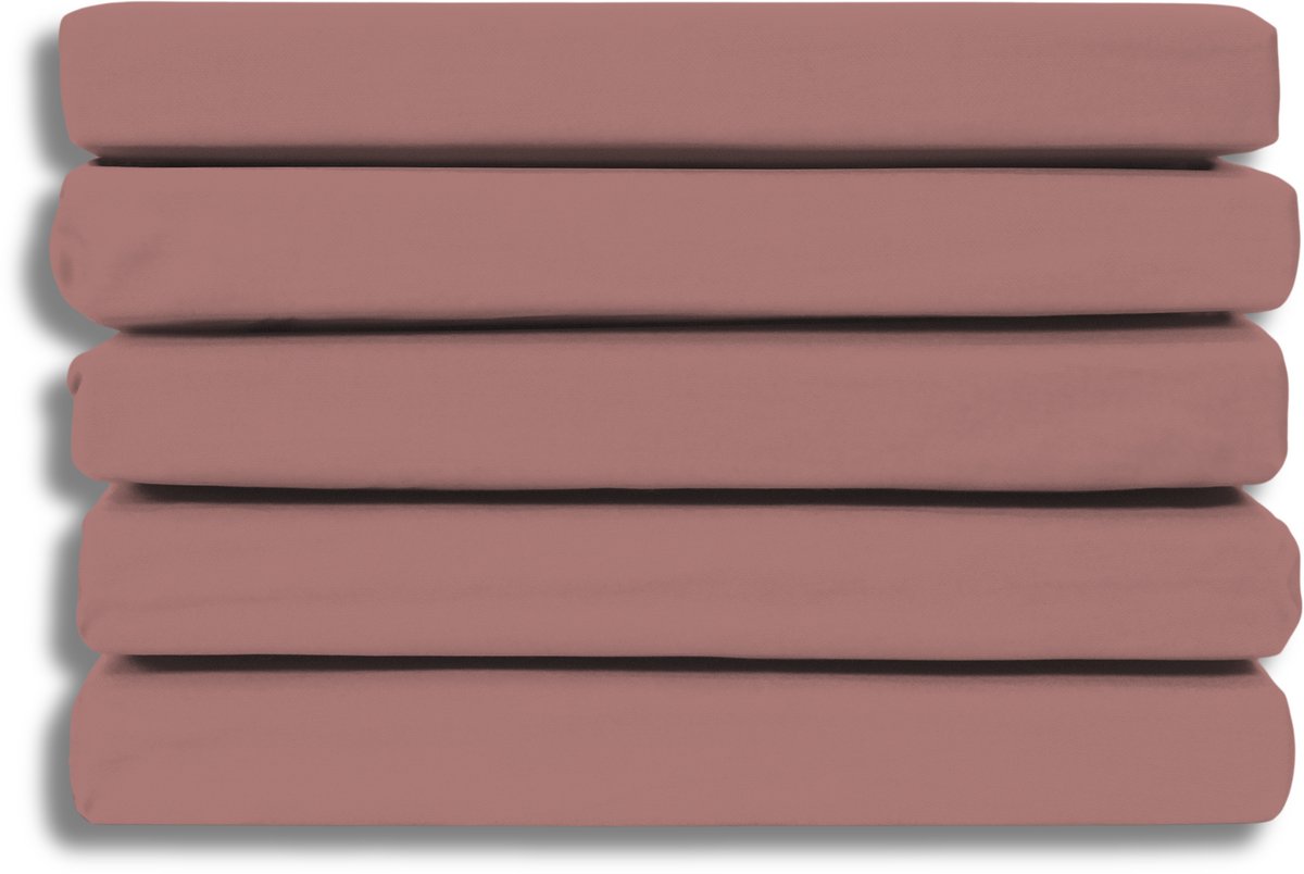 Ten Cate Hoeslaken 90x220 - Katoensatijn - Hoeslakens - Geschikt voor boxspring en matras - Hoekhoogte 35cm - Elastiek Rondom - Strijkvrij - Ash Rose