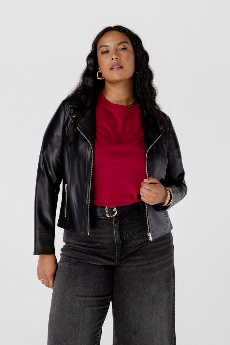 MS Mode Jacket Bikerjasje van imitatieleer