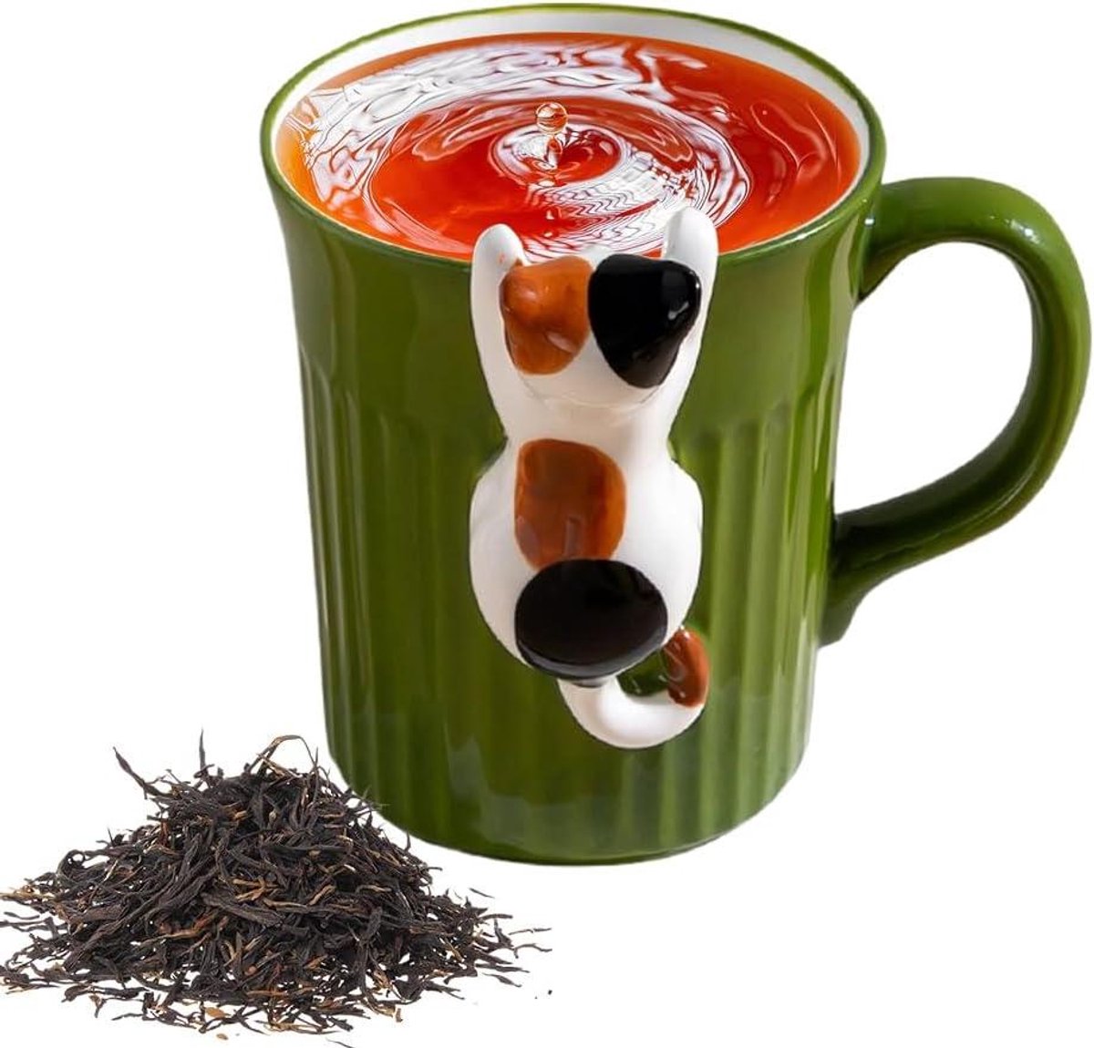 Allecto plus - Kattenbeker 350 ml - Leuke koffiemok met grappige kat - Personaliseerbare mok voor kattenfans - Geschenkidee voor volwassenen en kinderen - Met driekleurige kat opdruk