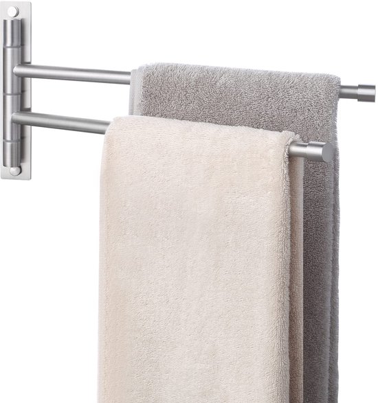 KES Handdoekhouder voor badkamer, 3 stangen, wandhanddoekhouder KES Handdoekhouder voor badkamer, 3 stangen, wandhanddoekhouder